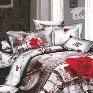 Wonderful European Flavour 4 Piece Active Print Bedding Sets with Cotton