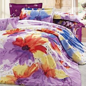 Beauty Color Watermark Image 4 Piece Cotton Duvet Cover Sets with Printing