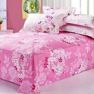 Hot Selling Pink Florals Printed Cotton Sheet