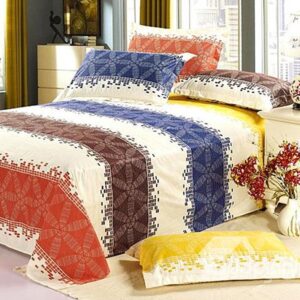 Brilliant Colorful Wide Stripe Cotton Sheet