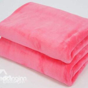Solid Color Watermelon Red Thick Flannel Blanket