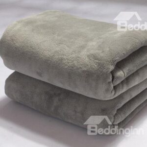 Excellent Light Grey Thick Flannel Skincare Comfortable Blanket