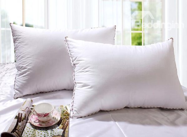 2-Piece White Decorative Down Pillows