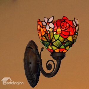 Novelty Cute Male and Female Parrot Tiffany Wall Lights with 1 Light