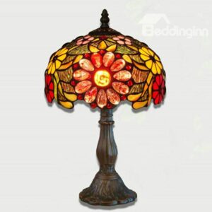 Pastoral Novelty Tiffany Table Lamps in Sunflower Pattern