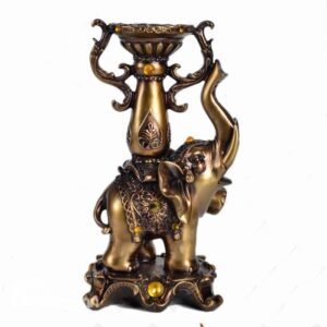 Desk Accessory Resin Elephant Design Candle Holders