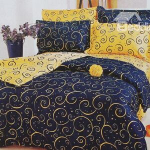Unique Blue and Yellow Abstract Decorative Pattern 4 Piece Printed Bedding Sets