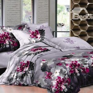 Chinese Ink Printed 4-Piece Cotton Duvet Cover Sets