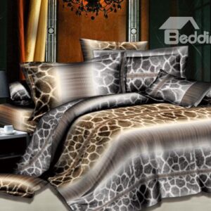 Funky Giraffe Printed 4 Piece Oversized Bedding Sets
