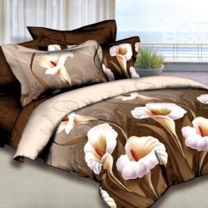 Unique Calla Lily Print 4 Piece Camel Bed Sheets Sets