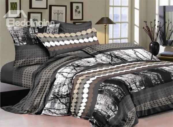 Shabby Chic with Circles 4-Piece Cotton Bedding Sets Of Princess