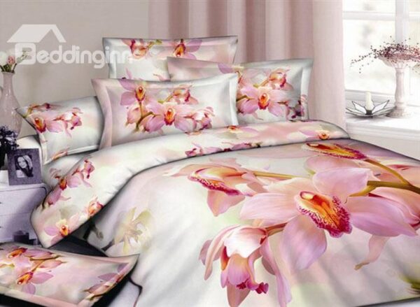 4 Piece Cotton Bedding Sets printting the Warm Large Flowers