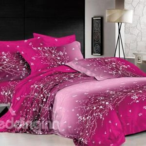 Dazzling Flowering Vine of Crystal 4 Piece Printed Bedding Sets
