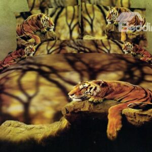 Docile Tiger 4 Piece Cotton Bedding Sets with Printing (10489970)