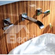 Two Handles Wall-Mount Bathroom Sink Faucet