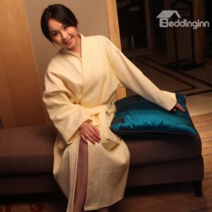 100% Cotton Waffle Comfortable Kimono Style Bathrobe