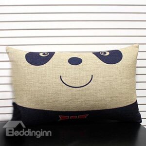 Cute Panda Linen Decorative Pillowcase with Filling (10511268)