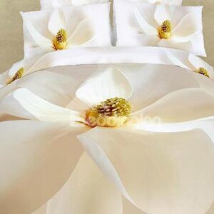 White Flower Skin Care 4-Piece Duvet Cover Sets
