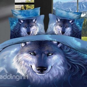 High Quality Unique Wolf Printed 3D Oil Painting Bedding Sets