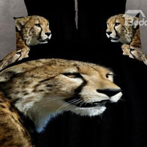 Strong and vigorous Cheetah Print 4 Piece Duvet Cover Sets