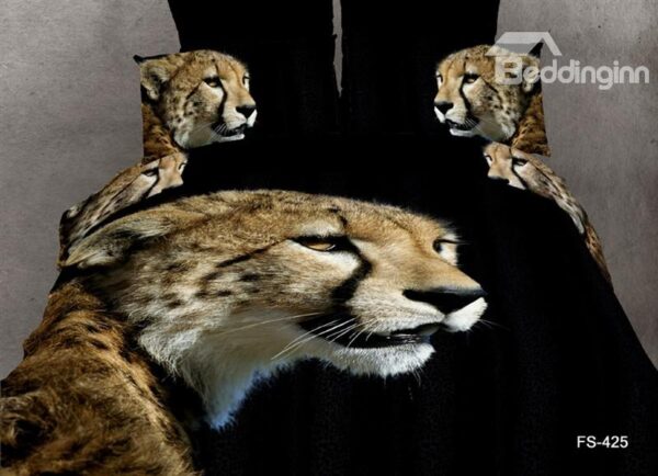 Strong and vigorous Cheetah Print 4 Piece Duvet Cover Sets