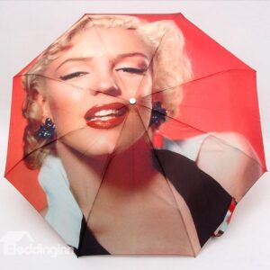 Classic 3D Marilyn Monroe Print Folding Umbrella UV-Protection
