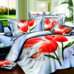 Hot Sell 3D Romantic Love Of Butterfly With High Quality 4 Pieces Bedding Sets