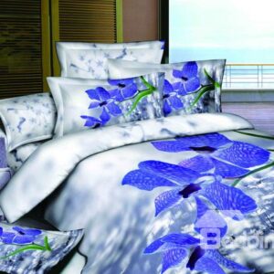 Hot Sell Unique Purple Flowers With High Quality 4 Pieces Bedding Sets