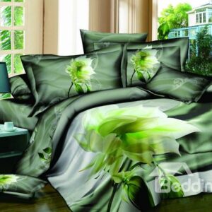 Hot Sell Dreamlike Fresh Summer Series with Budding Flowers 4 Pieces Bedding Sets