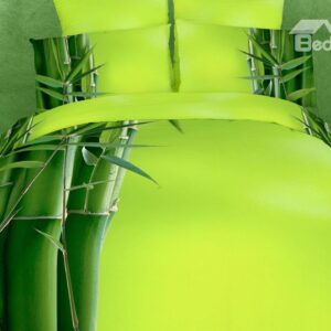 Pure Green Bamboo Reactive Printing 4 piece Bedding Sets