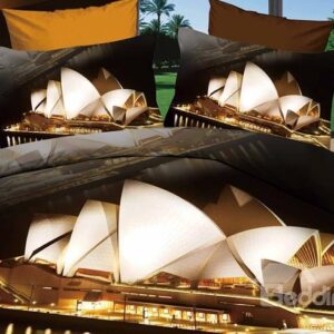 Modern Sydney Opera House 3D Print 4 piece Bedding Sets