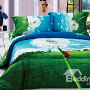 New Arrivals Perfect Printed Dreamlike Dandelion With High Quality 4 Pieces Bedding Setse