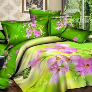 Hot Sell Romantic Love of Butterflies and Flowers 4 Pieces Bedding Sets