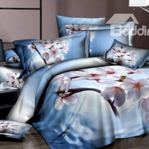 New Arrivals Dreamlike Blooming Cherry 4 Pieces Bedding Sets