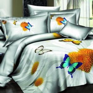 Hot Sell Romantic Love of Butterfly and Heart of Flowers 4 Pieces Bedding Sets