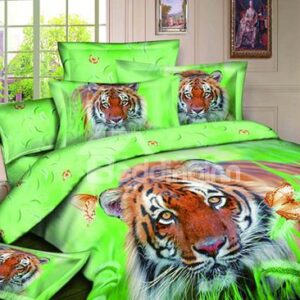 Hot Sell 3D Cute Tiger in Prairie 4 Pieces Bedding Sets
