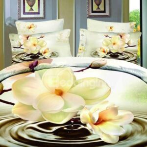 Perfect Magnolia From The Water 4-Piece Cotton Duvet Cover Sets
