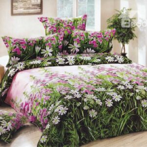 New Arrival 100% Cotton Little Pink Flower Print 3D Bedding Sets/Duvet Cover Sets