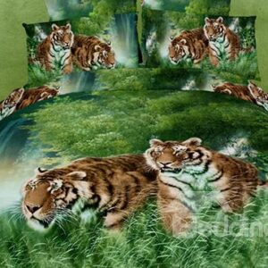 Tiger in the Jungle Print 4 Piece Bedding Sets Duvet Cover