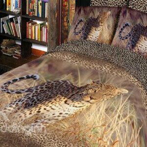 Luxury Leopard Print 4 Piece Bedding Sets Duvet Cover Sets