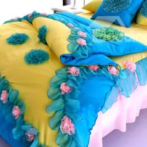 100% Cotton Princess Flower 4-Piece Cinderella Duvet Cover Sets