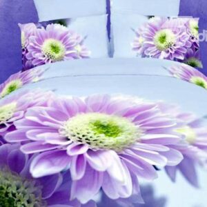 Hot Selling Big Purple Flower Print 4 Piece Bedding Sets/Duvet Cover