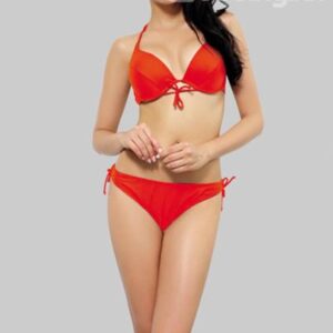Adorable Sexy Halter Orange Bikini Set With Bownot