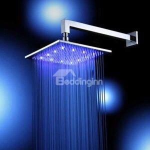 12 Inches LED Big Rainfall Shower Head faucet Hydro Power