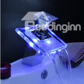 New Arrival Single handle waterfall LED Bathroom & Kitchen faucet