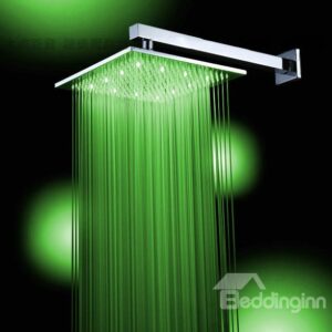 16 Inches Luxury Three Color LED Square Shower Head Faucet