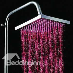 8 Inches LED Changing Color Pure Copper Shower Head Faucet