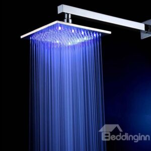 10 Inches Square Pure Copper LED Shower Head Faucet