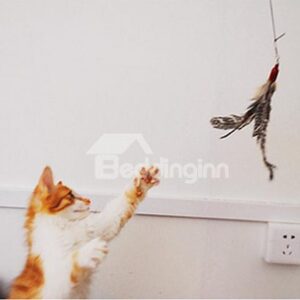 Hot Sales Cat Toys Natural Pearl Feather Funny Cat Stick