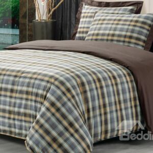 High Quality Elegant Vintage London Style Check pattern 4 Piece Bedding Sets